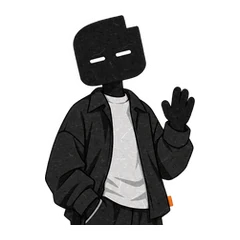 ステッパーのLINEスタンプ。片手を上げた上半身。